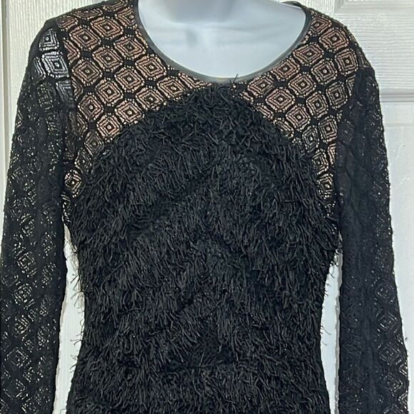BCBGMaxAzria Black “Velma” fringe Dress size M - Picture 5 of 15